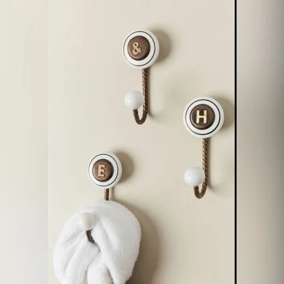 Anthropologie Cachet Monogram Towel Hook Letter “K” - Picture 2 of 8